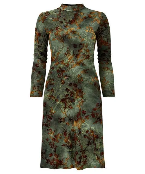 Jemima Flocked Jersey Dress Green Apparel Dresses Joebrowns Jemima Flocked Jersey Dress Green Apparel Dresses Joebrowns