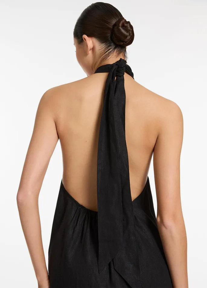 Jetset Low Back Halter Dress Black Women JETS Australia Dresses and Kaftans