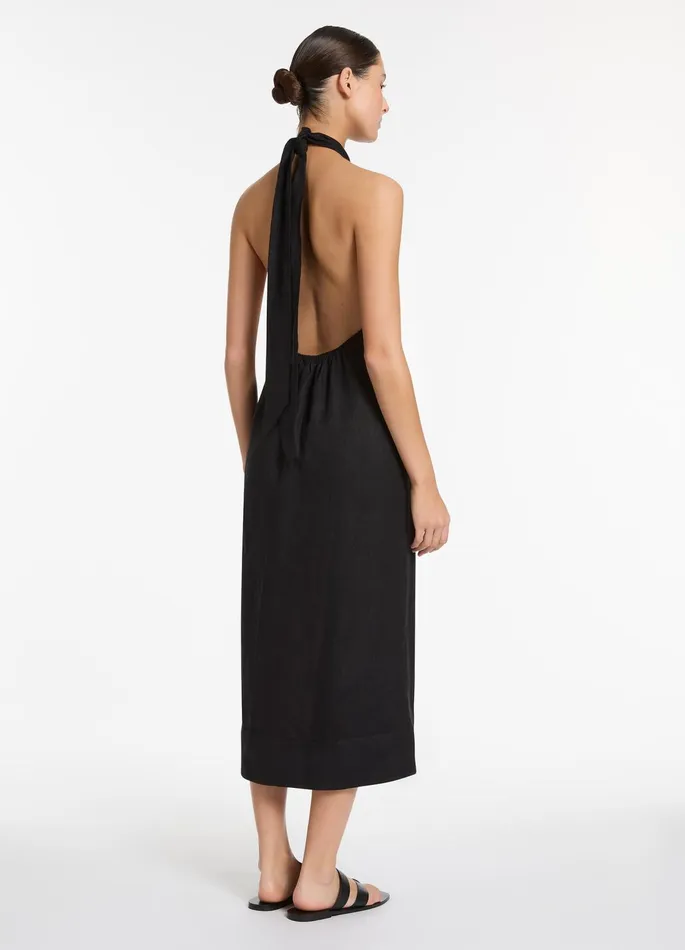 Jetset Low Back Halter Dress Black Women JETS Australia Dresses and Kaftans