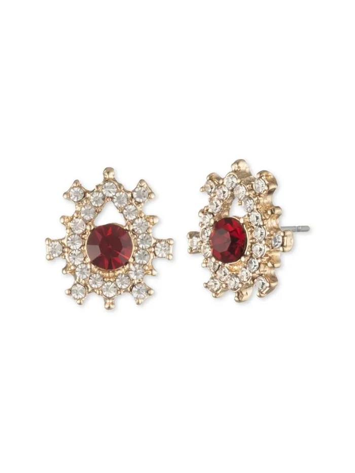 Jewelry Marchesa Earrings Poised Button Earring Red