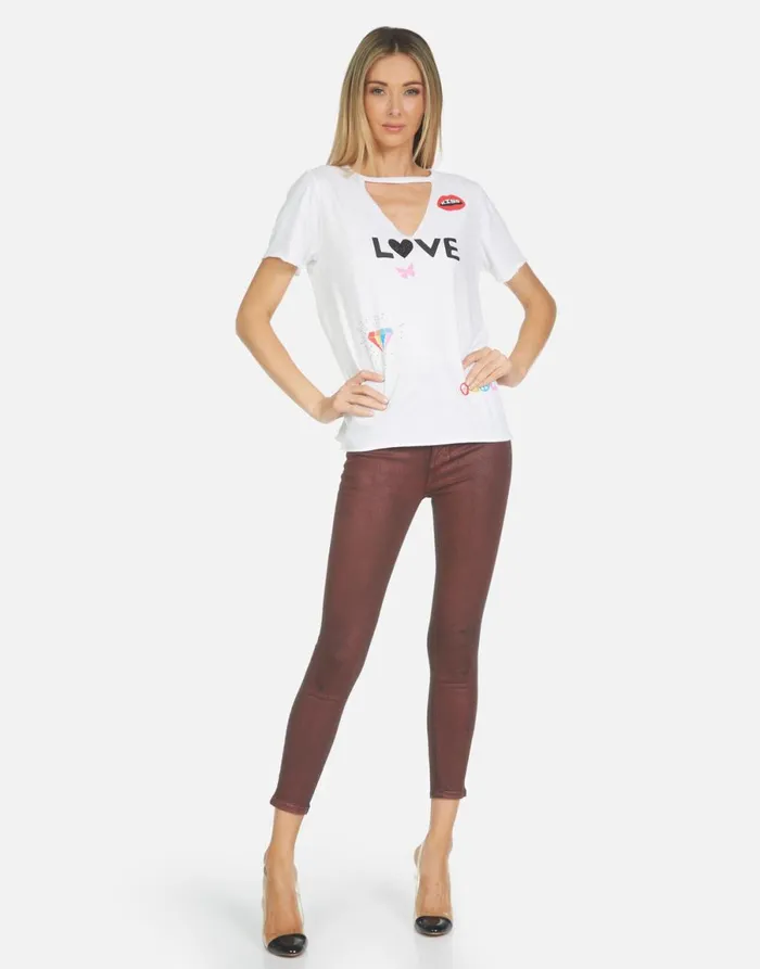 Jhene 1 Love Rainbow Lip White Women039s Lauren Moshi Short Sleeve