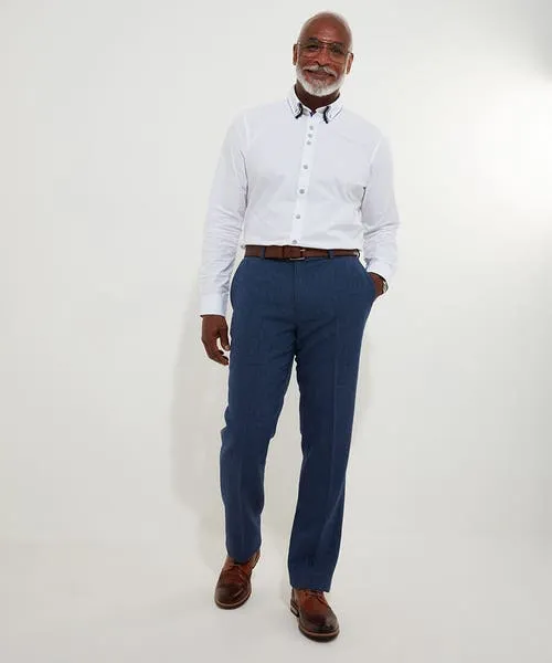 Joebrowns Handsome Herringbone Trousers Navy Apparel Tailoring