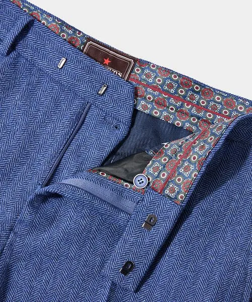 Joebrowns Handsome Herringbone Trousers Navy Apparel Tailoring