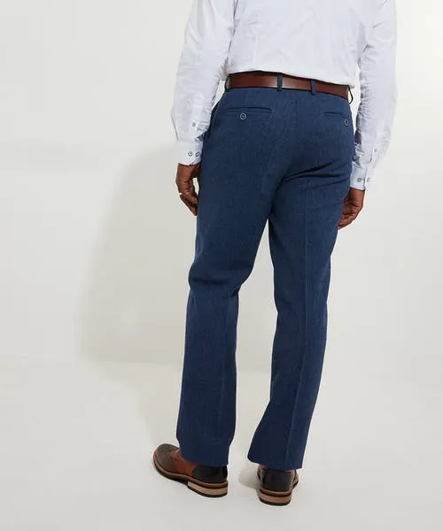 Joebrowns Handsome Herringbone Trousers Navy Apparel Tailoring