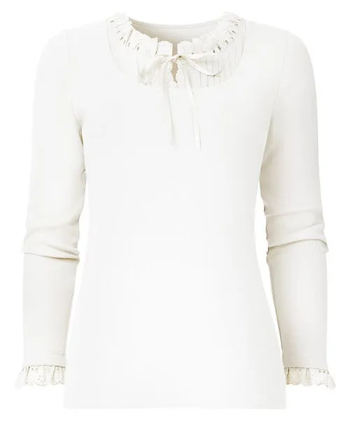 Joebrowns Tops Tunics and Blouses Apparel Trixie Collar Detail Top BlueCream