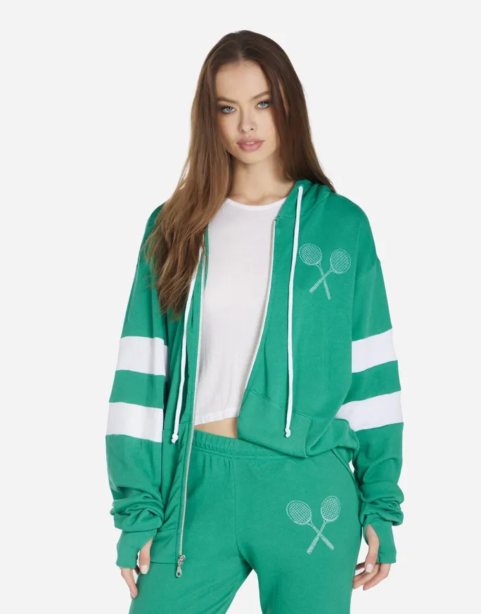 Jonna Moshi Tennis Club Teal Green White Women039s Lauren Moshi Hoodies