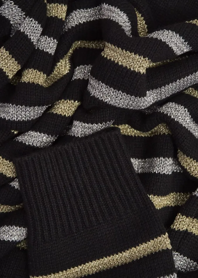Jumpers and Cardigans Women HOBBS Destiny Sparkle Stripe Jumper Black Multi