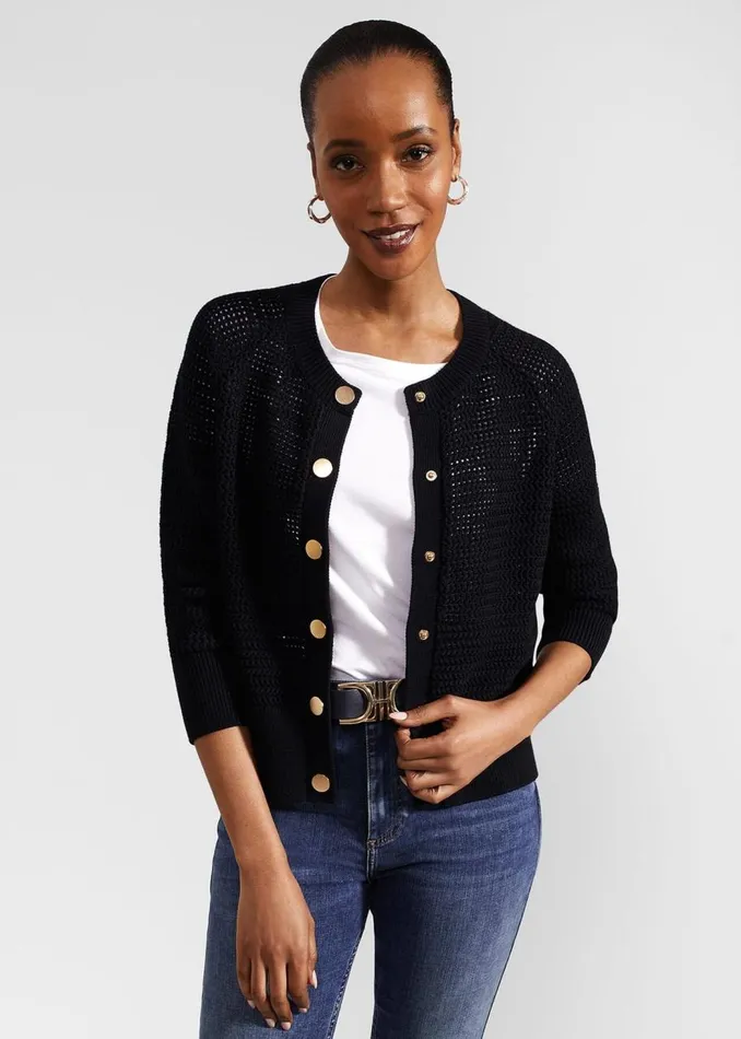 Jumpers and Cardigans Women HOBBS Florentina Cotton Cardigan Hobbs Navy