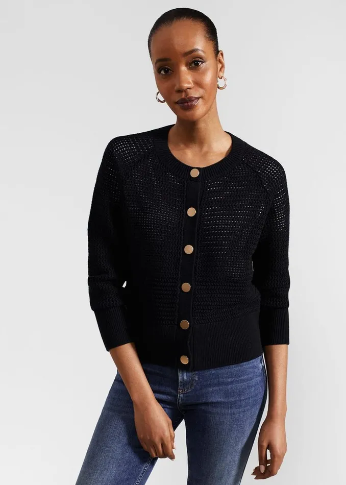 Jumpers and Cardigans Women HOBBS Florentina Cotton Cardigan Hobbs Navy
