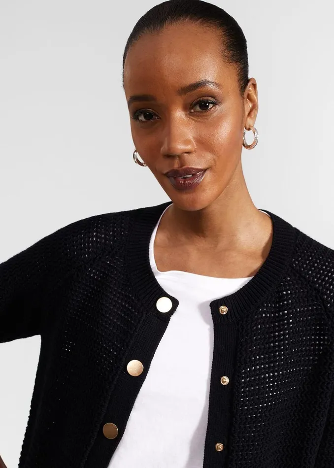 Jumpers and Cardigans Women HOBBS Florentina Cotton Cardigan Hobbs Navy