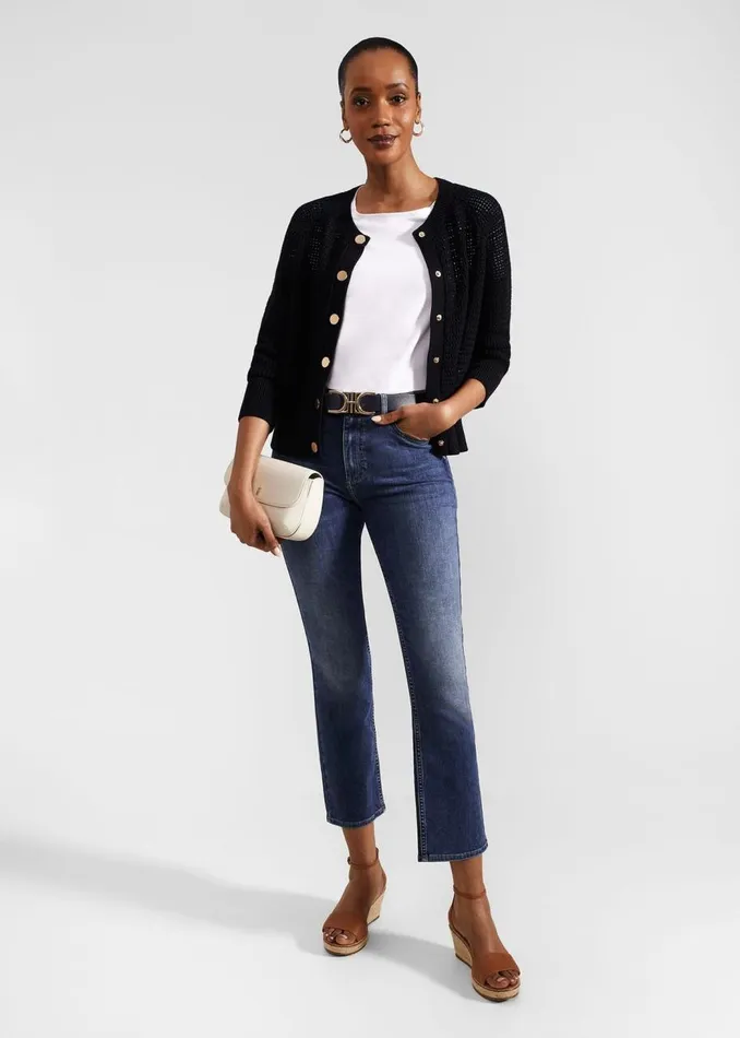Jumpers and Cardigans Women HOBBS Florentina Cotton Cardigan Hobbs Navy