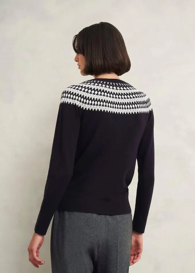 Jumpers and Cardigans Women HOBBS Greta Sparkle Fairisle Jumper Navy Multi
