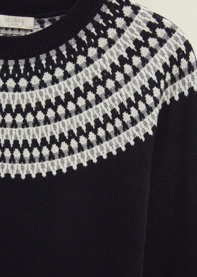 Jumpers and Cardigans Women HOBBS Greta Sparkle Fairisle Jumper Navy Multi