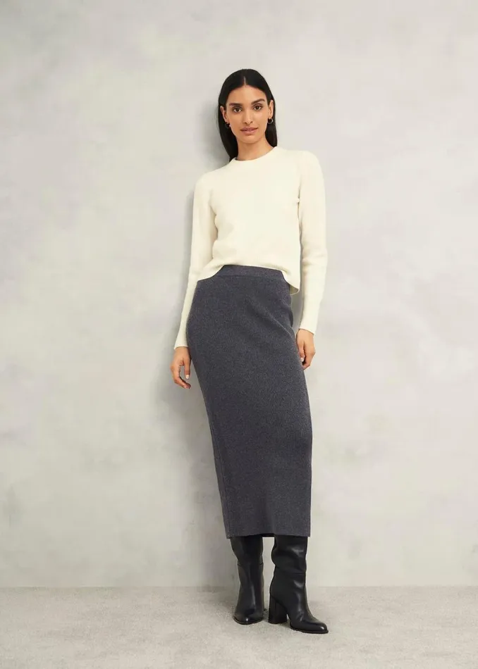 Jumpers and Cardigans Women HOBBS Hoghton Brushed Cashmere Jumper Warm Ivory