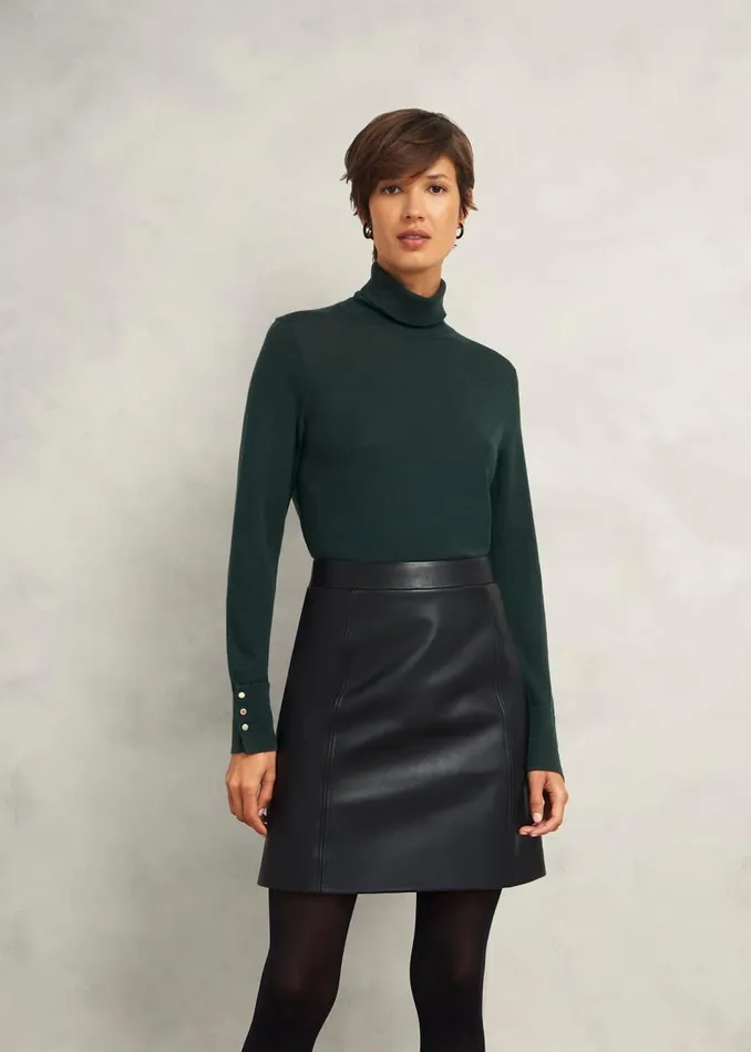 Jumpers and Cardigans Women HOBBS Lara Merino Wool Roll Neck Jumper Hawthorn Green