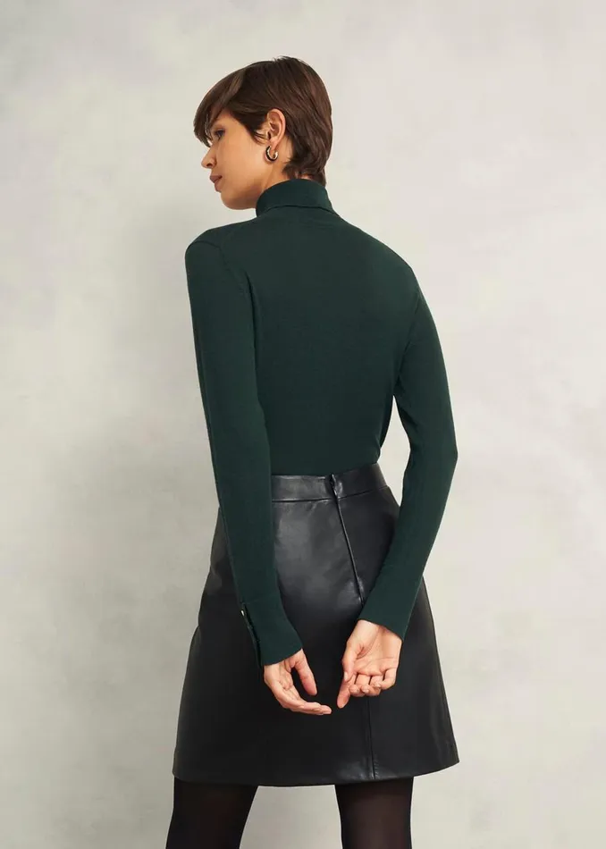 Jumpers and Cardigans Women HOBBS Lara Merino Wool Roll Neck Jumper Hawthorn Green