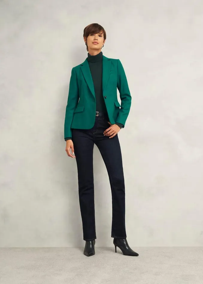 Jumpers and Cardigans Women HOBBS Lara Merino Wool Roll Neck Jumper Hawthorn Green