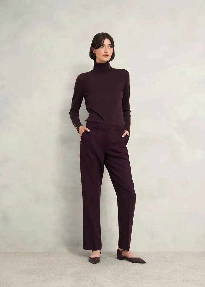 Jumpers and Cardigans Women HOBBS Lara Merino Wool Roll Neck Jumper Malbec