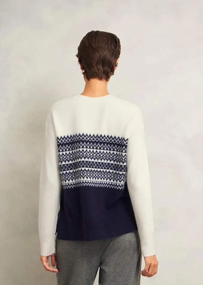Jumpers and Cardigans Women HOBBS Lorrie Fairisle Jumper With Alpaca Ivory Navy