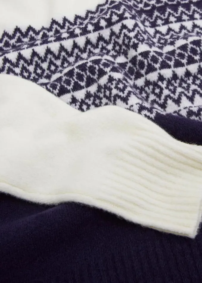 Jumpers and Cardigans Women HOBBS Lorrie Fairisle Jumper With Alpaca Ivory Navy