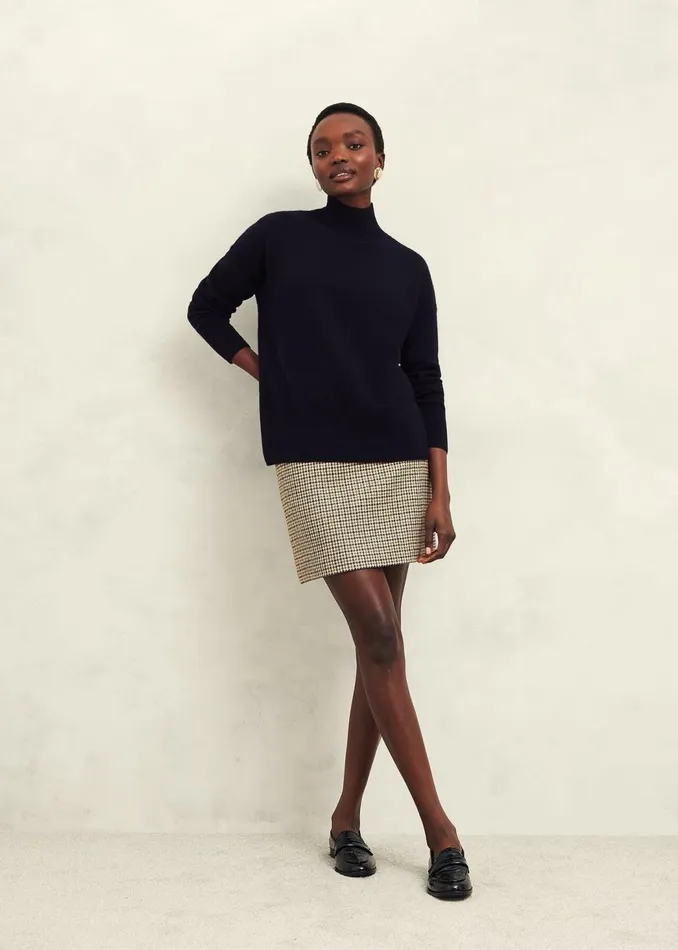 Jumpers and Cardigans Women HOBBS Marlena Cashmere Funnel Neck Jumper Hobbs Navy