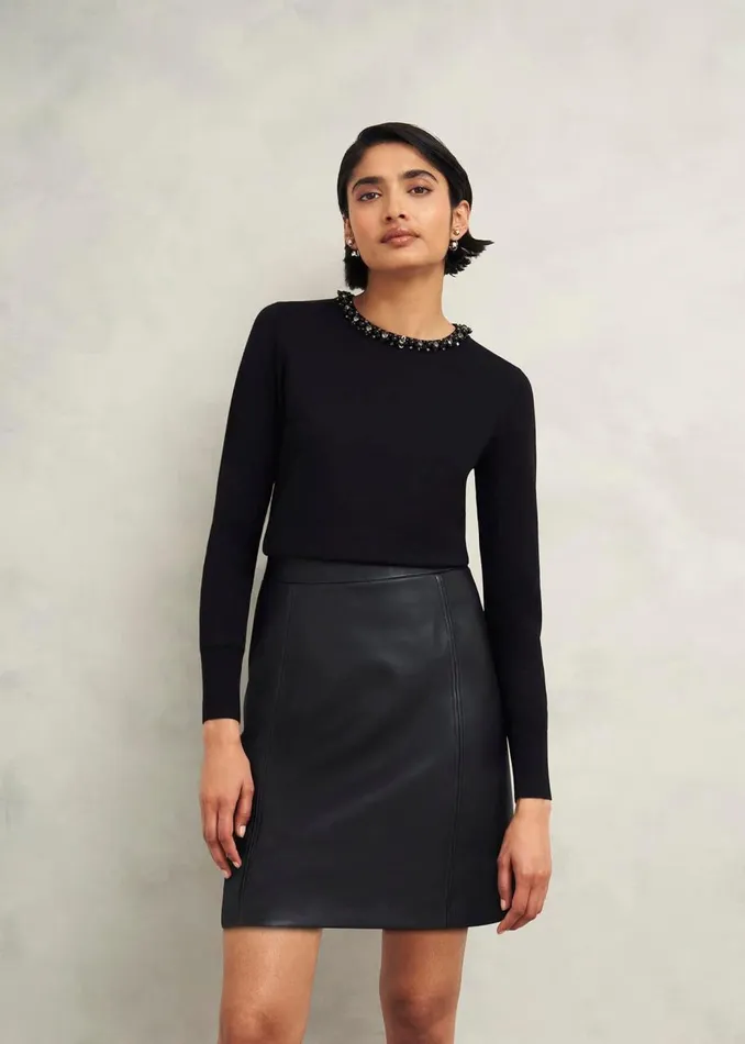 Jumpers and Cardigans Women HOBBS Oakley Beaded Jumper Black