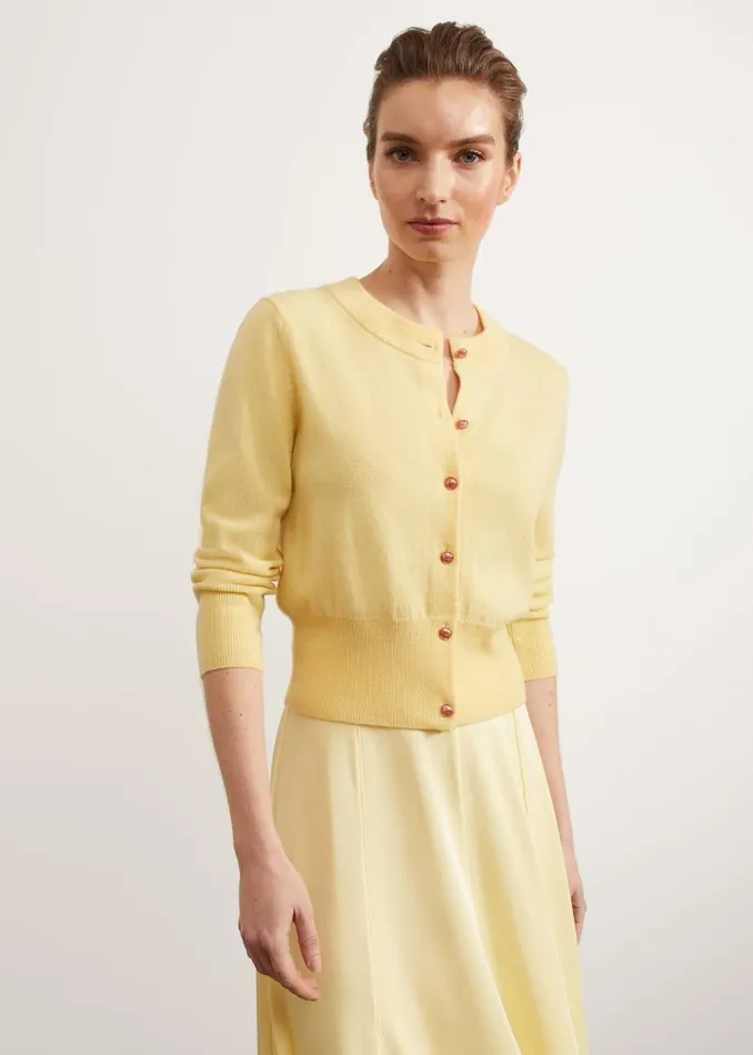 Jumpers and Cardigans Women HOBBS Tresco Wool Cashmere Cardigan Lemon