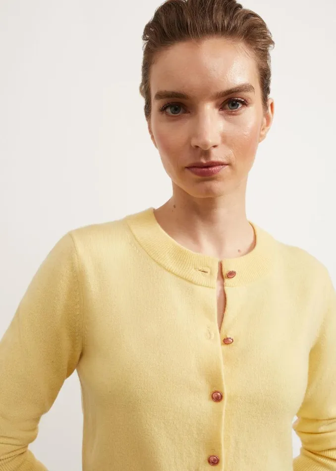 Jumpers and Cardigans Women HOBBS Tresco Wool Cashmere Cardigan Lemon