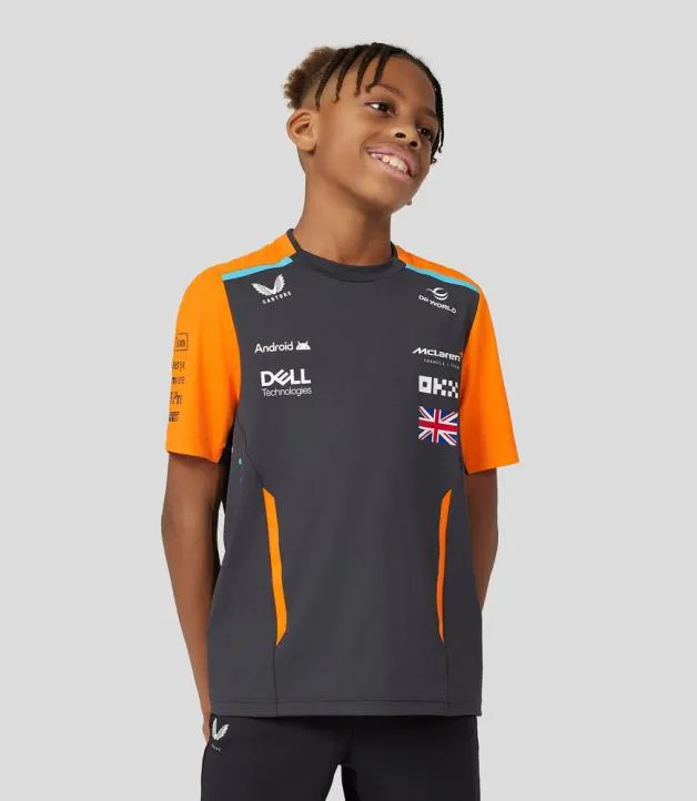 Junior Castore Junior McLaren Official Teamwear Set Up TShirt Lando Norris Formula 1 8211 PhantomPapaya