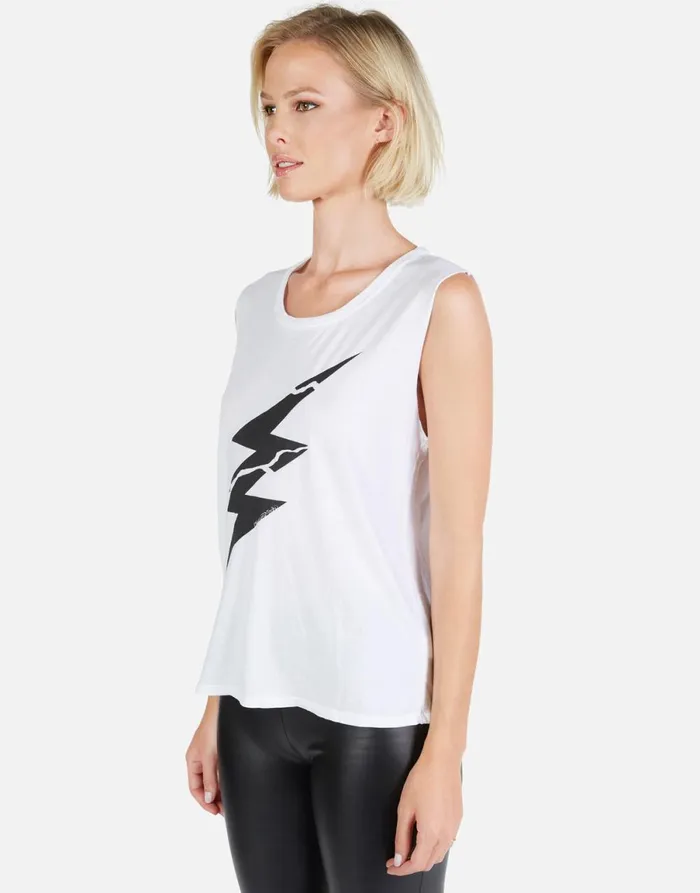Kel Cracked Lightning Bolt White Women039s Lauren Moshi Tanks