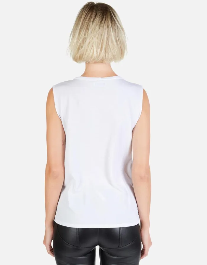 Kel Cracked Lightning Bolt White Women039s Lauren Moshi Tanks