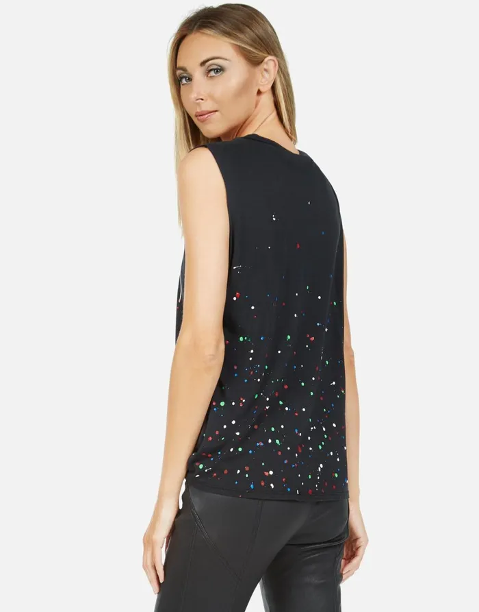 Kel Moshi Onyx Multi Splatter Women039s Lauren Moshi Tanks
