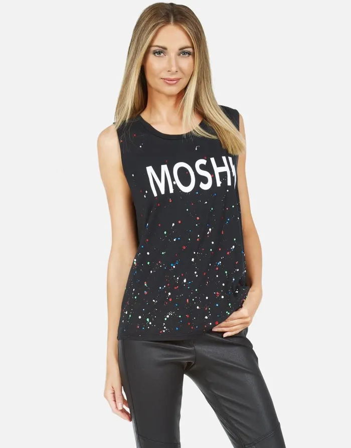 Kel Moshi Onyx Multi Splatter Women039s Lauren Moshi Tanks
