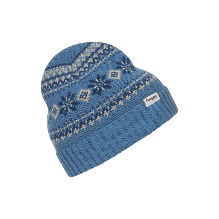 Kids Bergans Of Norway Beanies And Balaclava Jacquard Beanie Riviera Blue Dark Riviera Blue