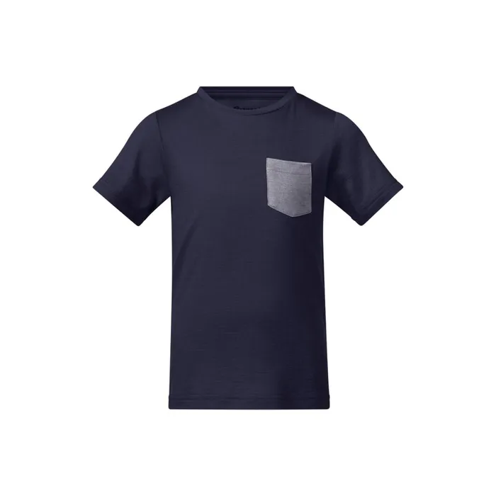 Kids Bergans Of Norway TShirts Myske Wool Tee Navy