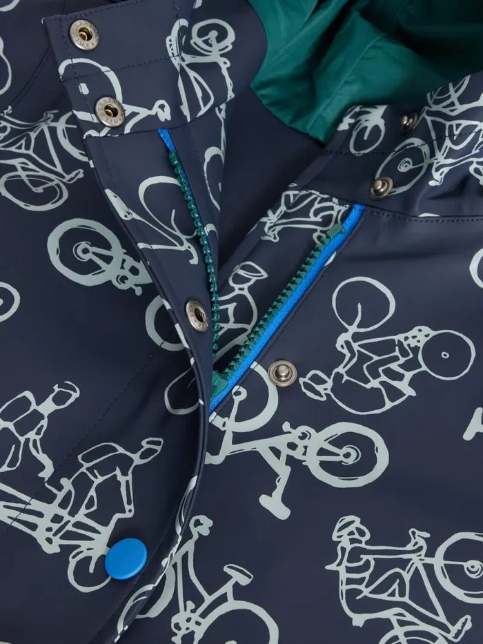 Kids Bike Printed Raincoat Navy Print White Stuff Coats