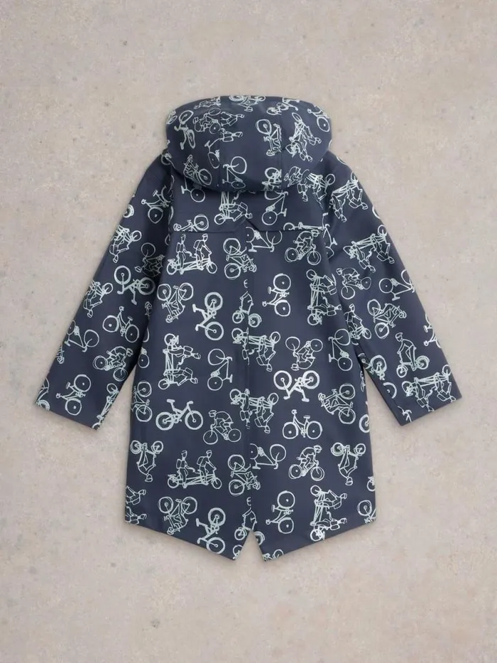 Kids Bike Printed Raincoat Navy Print White Stuff Coats Kids Bike Printed Raincoat Navy Print White Stuff Coats