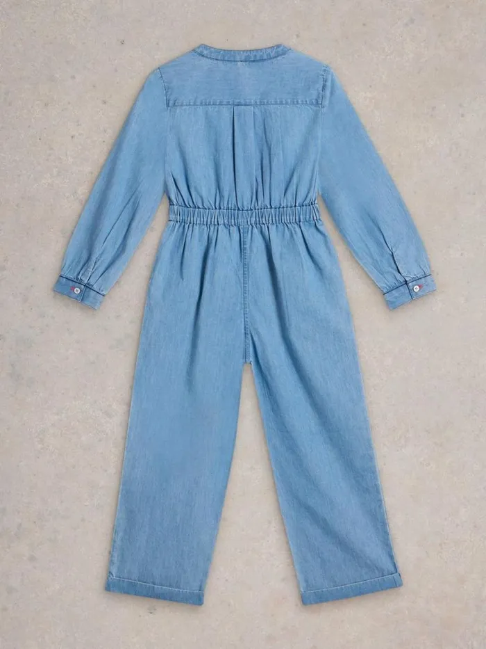 Kids Chambray Jumpsuit Chambray Blue White Stuff Playsuits