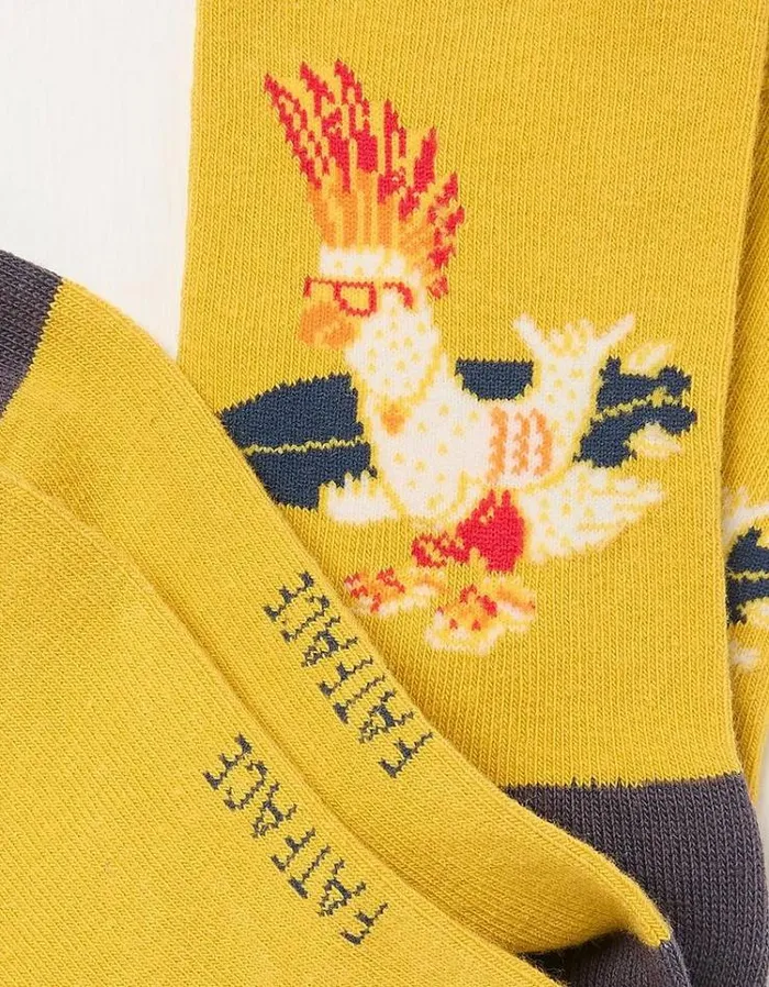 Kids FatFace Buy 2 Get 1 Free Socks 1 Pack Surfing Bird Sock Golden Yellow