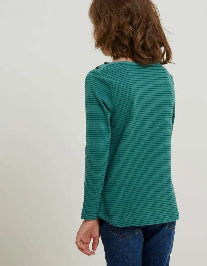 Kids FatFace Kids039 Sale Fine Stripe TShirt Dark Mint