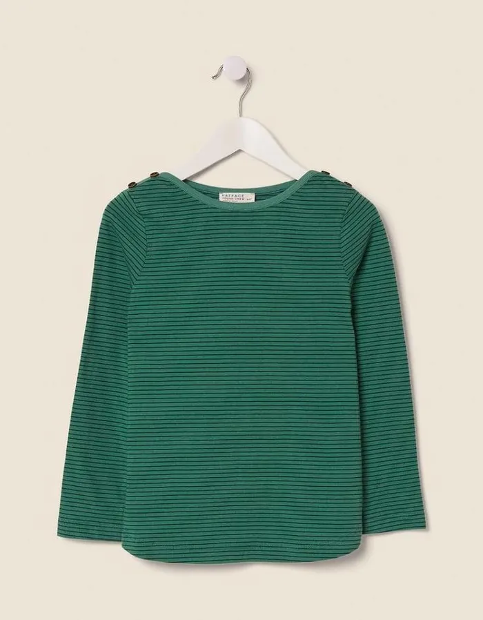 Kids FatFace Kids039 Sale Fine Stripe TShirt Dark Mint