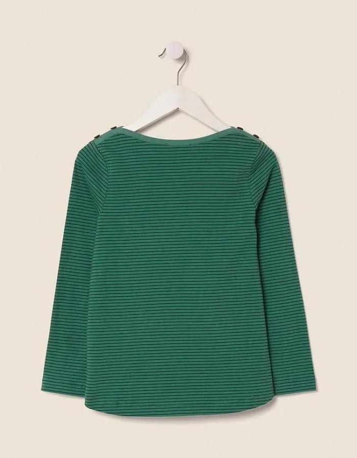 Kids FatFace Kids039 Sale Fine Stripe TShirt Dark Mint