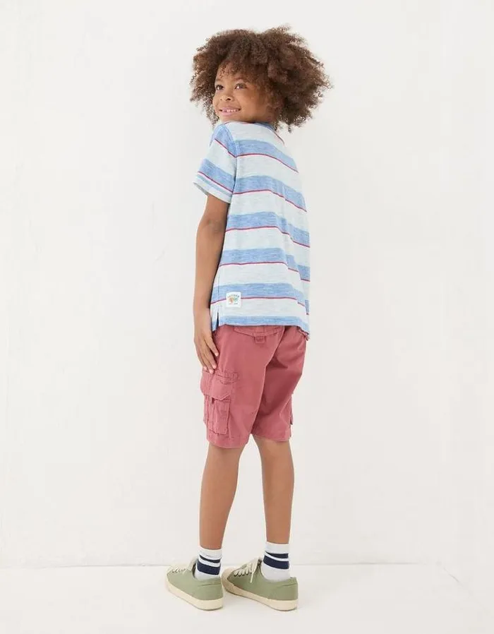 Kids FatFace Mini Me Outfits Multi Fine Stripe TShirt Blue