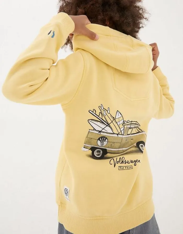 Kids FatFace Sweatshirts and Hoodies VW Sweat Popover Hoodie Light Yellow