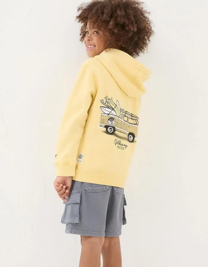 Kids FatFace Sweatshirts and Hoodies VW Sweat Popover Hoodie Light Yellow