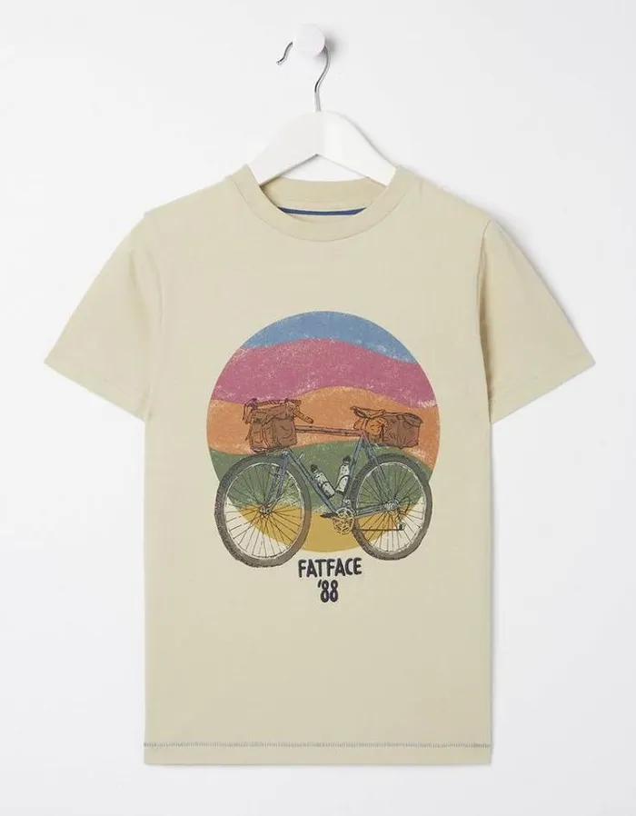 Kids FatFace TShirts and Polos Bike Sunset TShirt Natural