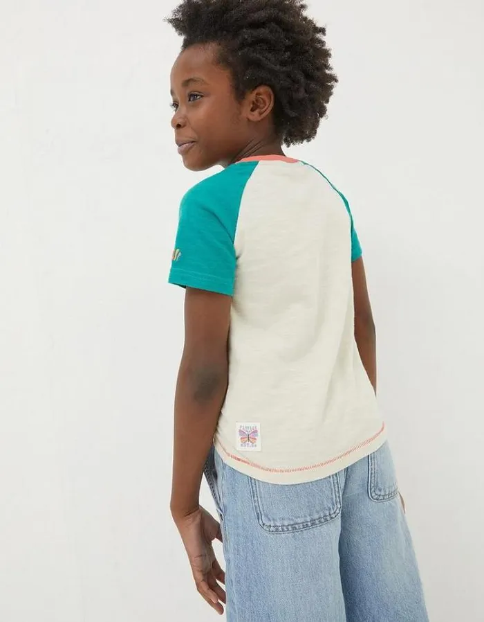 Kids FatFace Tops and TShirts Chase The Sun Jersey T Shirt Natural White