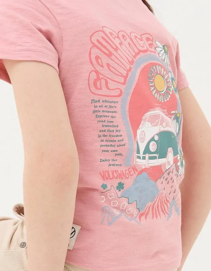 Kids FatFace Tops and TShirts VW Summer Graphic T Shirt Light Pink