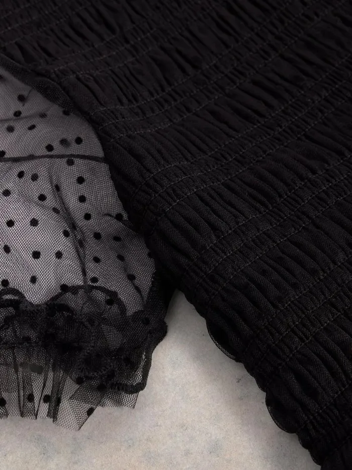 Kids Frilly Dress Pure Black White Stuff Dresses and Skirts