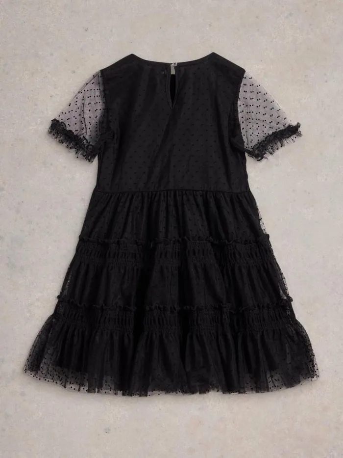 Kids Frilly Dress Pure Black White Stuff Dresses and Skirts